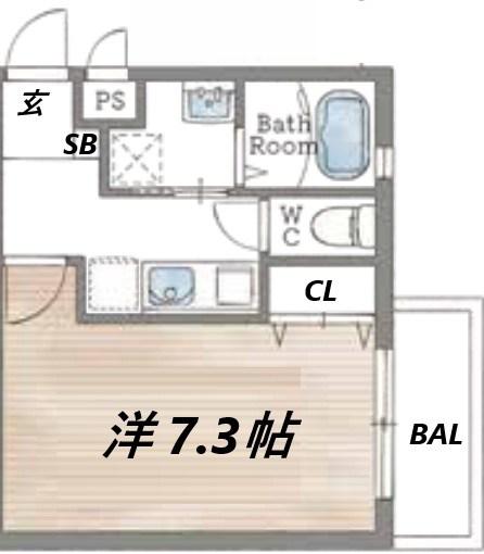 AILE柴島(1K/2階)の間取り写真