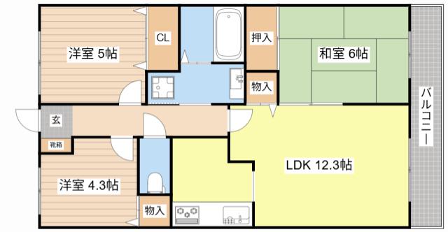 モン・シェリ マ・シェリ(3LDK/2階)の間取り写真