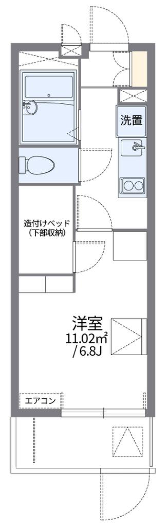 レオパレス雪州(1K/1階)の間取り写真