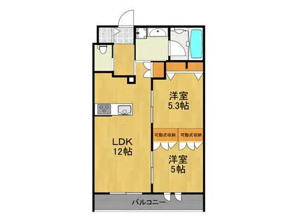 LA GRACIEUSE(2LDK/3階)の間取り写真