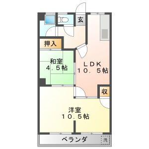 メゾン中洙(2DK/3階)の間取り写真