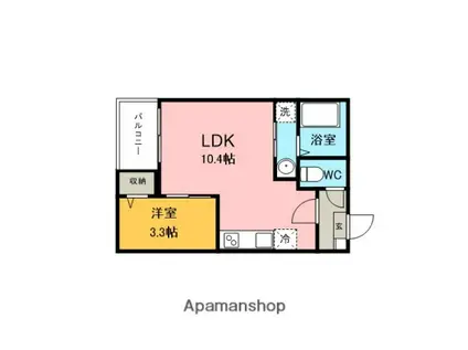 JACK ODAKAII(1LDK/3階)の間取り写真