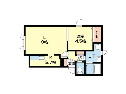 レジデンスPINO(1LDK/2階)の間取り写真