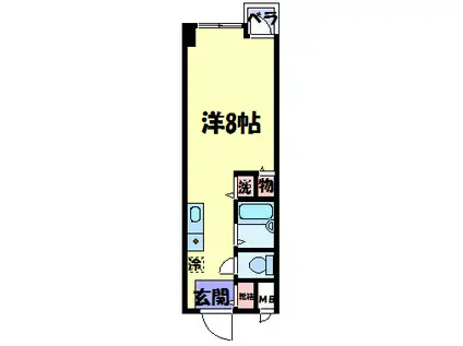 カーサ蒲田(ワンルーム/4階)の間取り写真