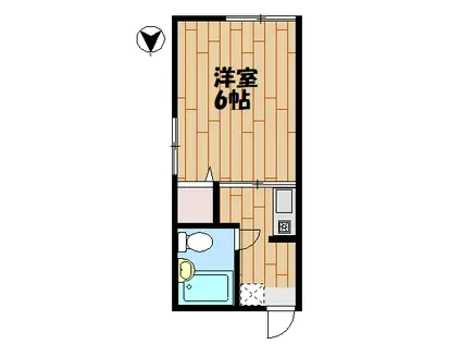 コーポ1652(1K/2階)の間取り写真