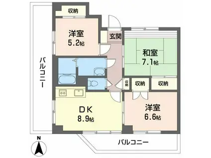 MAISON GOTOH(3DK/5階)の間取り写真