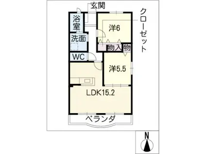 CAVALLINORAMPANTE(2LDK/2階)の間取り写真