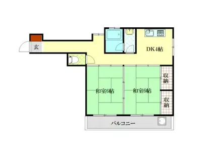 三谷ビル(2DK/3階)の間取り写真