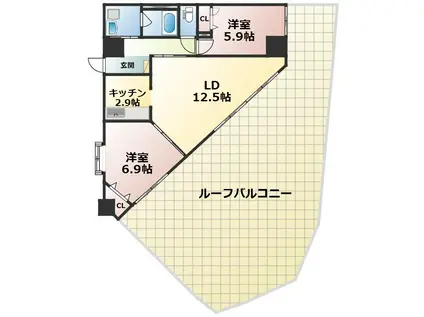 カゼマチテラス(2LDK/3階)の間取り写真