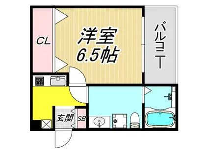 VILLETTA武庫之荘(1K/2階)の間取り写真