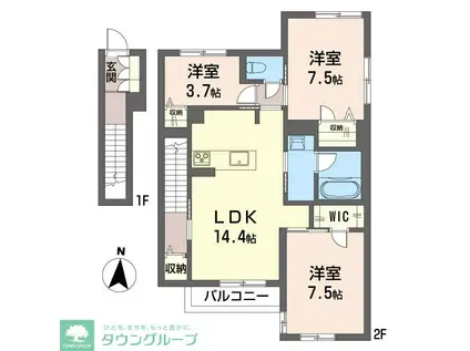 リラフォート元町(3LDK/2階)の間取り写真