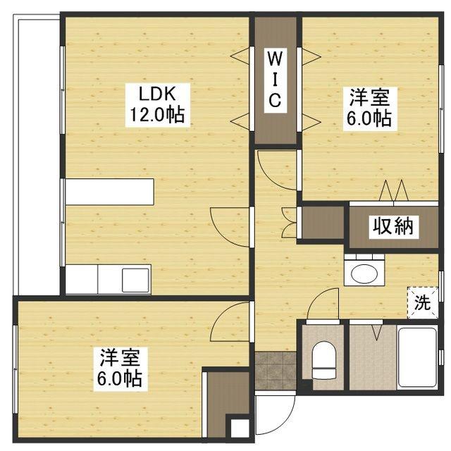 KSB USHITA(2LDK/4階)の間取り写真