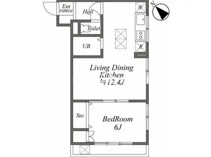 ユーコート東長崎(1LDK/1階)の間取り写真