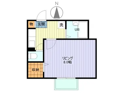 メゾンロワールIII(1K/1階)の間取り写真