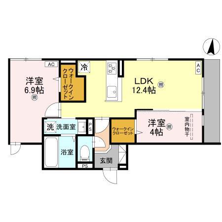 サンハイム横沼(2LDK/3階)の間取り写真