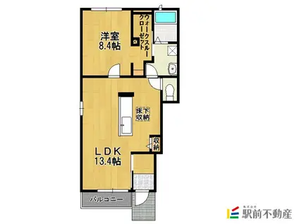 コンフォートガーデンII(1LDK/1階)の間取り写真