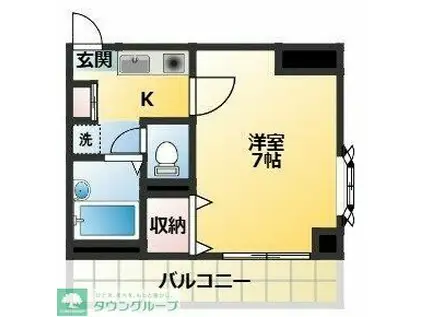 山内ビル(1K/2階)の間取り写真