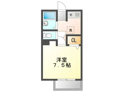 サンフィールド本町(1K/2階)の間取り写真