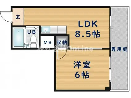 ピースハイツ長堂A棟(1LDK/1階)の間取り写真