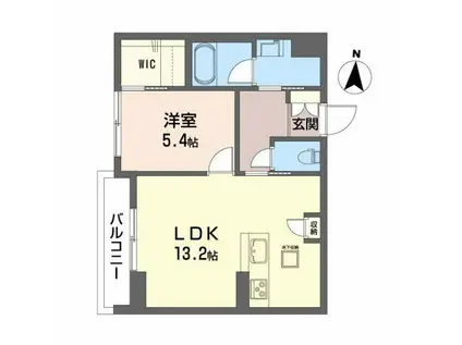 MONT BONHEUR(1LDK/1階)の間取り写真