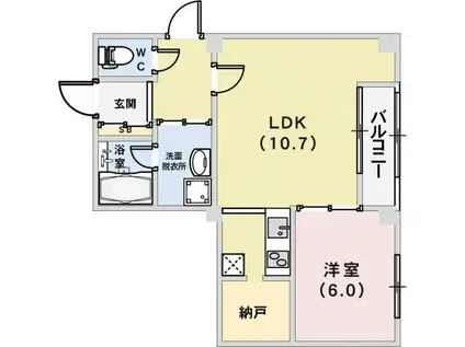 サンビルダー北野 THE BASE(1LDK/3階)の間取り写真