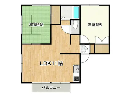 栗の木ハウス(2LDK/1階)の間取り写真