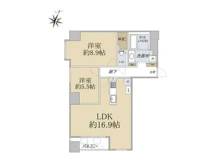 ラ・クラッセ札幌大通サウスシティ(2LDK/2階)の間取り写真