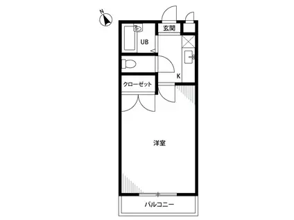 アムールグランシャリオ(1K/2階)の間取り写真