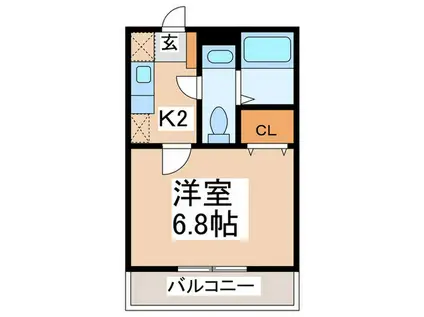 MQUARTO湘南海岸公園I(1K/2階)の間取り写真