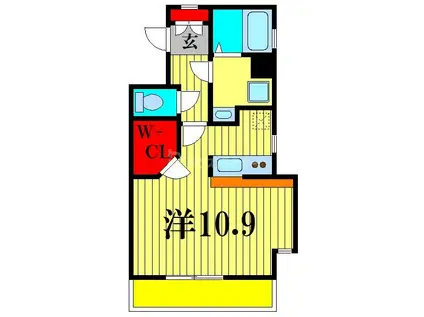 ウィッシュ・スクエア・イースト(ワンルーム/4階)の間取り写真