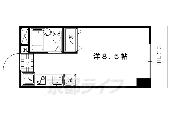 紫明ドミトリー(ワンルーム/3階)の間取り写真