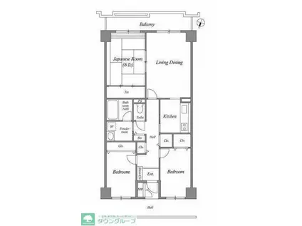 カッシア習志野(3LDK/4階)の間取り写真