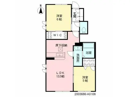 ヴァンベール (2LDK/1階)の間取り写真