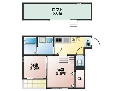 ハーモニーテラスイズモ(2SK/1階)の間取り写真
