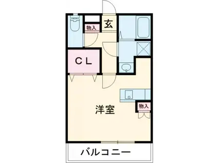 ビネンブルフ II(ワンルーム/1階)の間取り写真