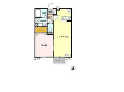 セントスクエアー(1LDK/2階)の間取り写真