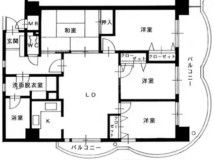 NEW8西新(4LDK/6階)の間取り写真