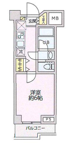 三越ゼームス坂マンション(1K/4階)の間取り写真
