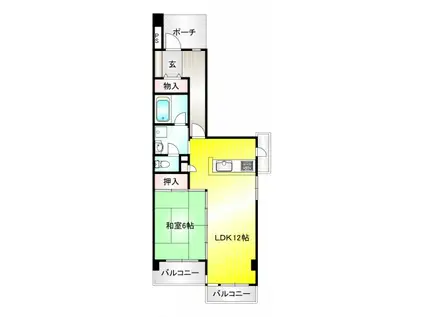 サンスクエア川崎5号棟(1LDK/9階)の間取り写真