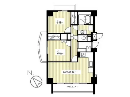 新川ガーデンビル(2LDK/3階)の間取り写真