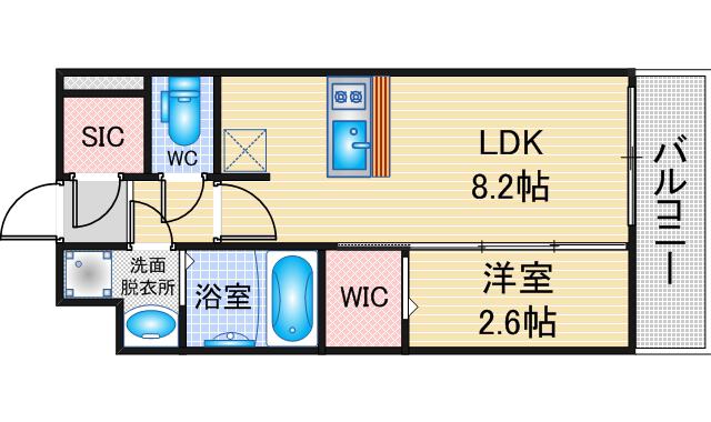 エスプレイス名古屋神宮前(1LDK/14階)の間取り写真