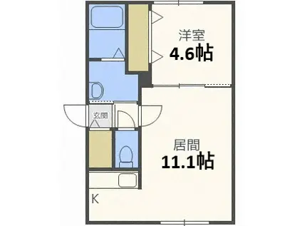 BALLON DOR(1LDK/2階)の間取り写真