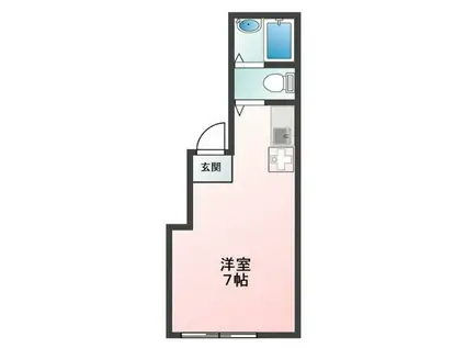 GLANZCUBE四谷三栄町(ワンルーム/2階)の間取り写真