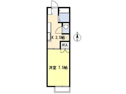 ハイム華(1K/2階)の間取り写真
