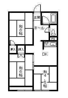サンハイツ大柳(3K/2階)の間取り写真