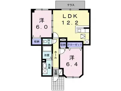 EDIM-1(2LDK/1階)の間取り写真
