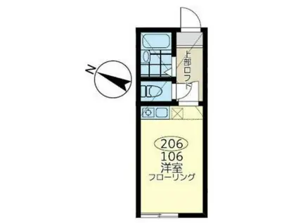 ユナイト宮崎台ラマルシェール(ワンルーム/2階)の間取り写真