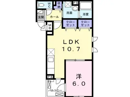 セレノKYODO(1LDK/1階)の間取り写真