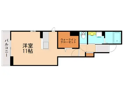 リバーサイド柏の森(ワンルーム/1階)の間取り写真