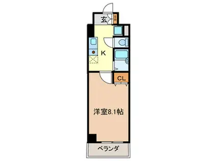 タック高砂(1K/5階)の間取り写真